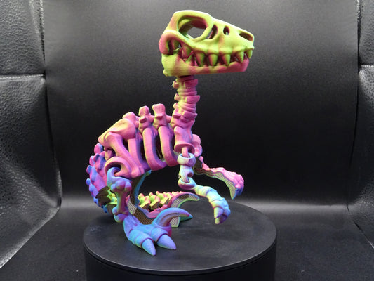 Large Skeleton Velociraptor Raptor 3D Printed Articulating Flexi Fidget display collection