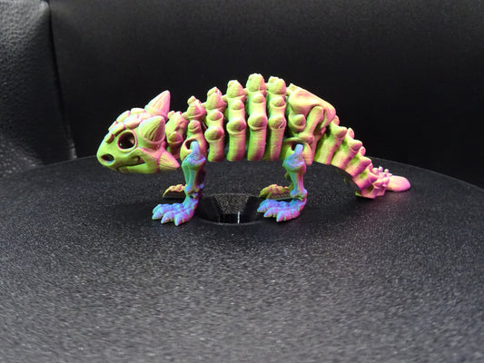 Skeleton Ankylosaurus 3D Printed Articulating Flexi Fidget display collection
