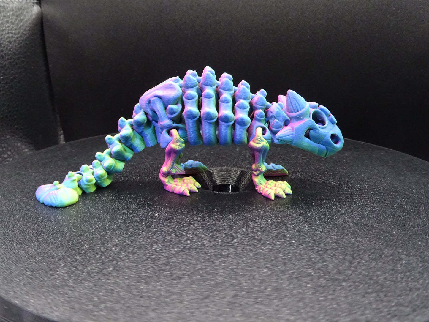 Skeleton Ankylosaurus 3D Printed Articulating Flexi Fidget display collection