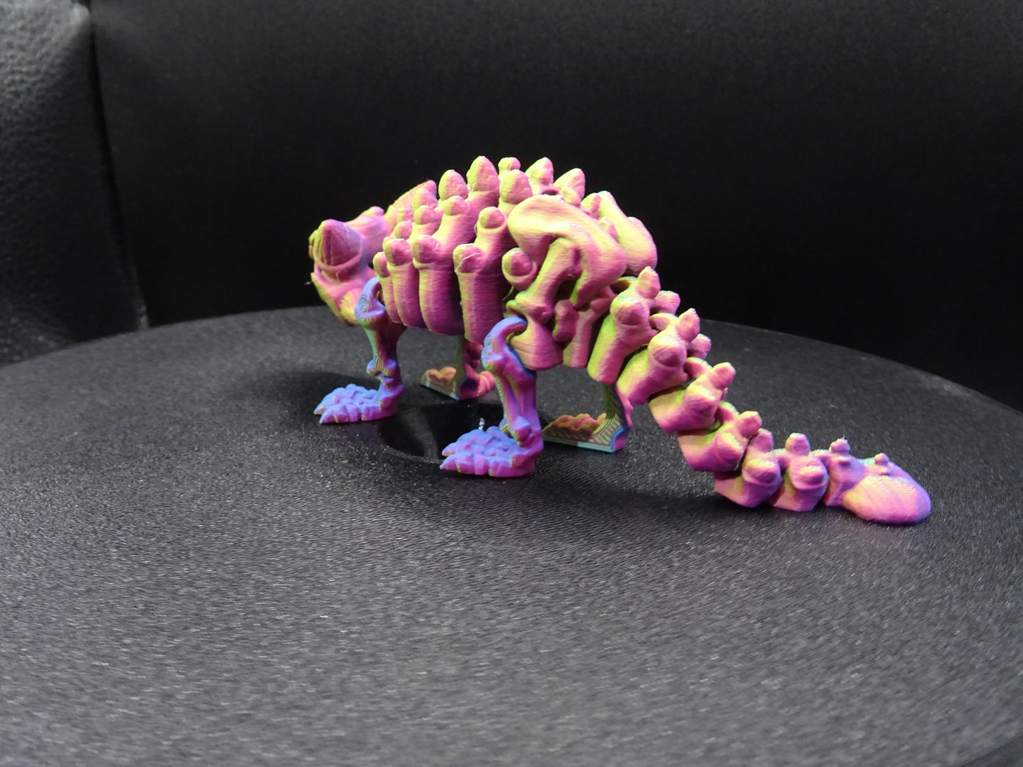 Skeleton Ankylosaurus 3D Printed Articulating Flexi Fidget display collection