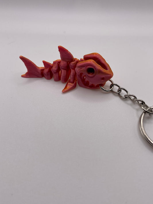 Baby Skeleton Shark Key Chain