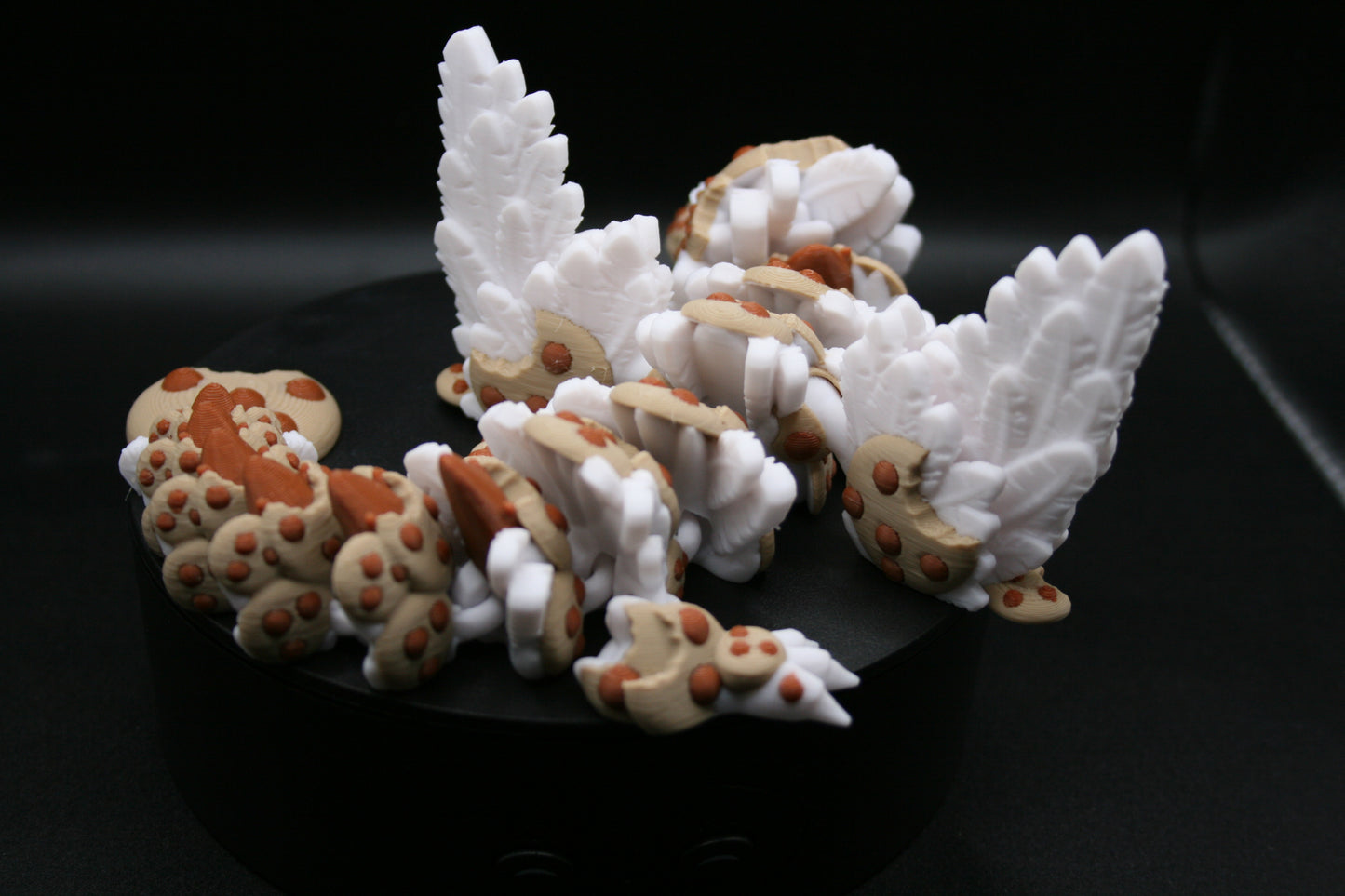 Chocolate Chip cookie dragon, 3d printed Milk Chocolate Cookies Articulated flexi fidget