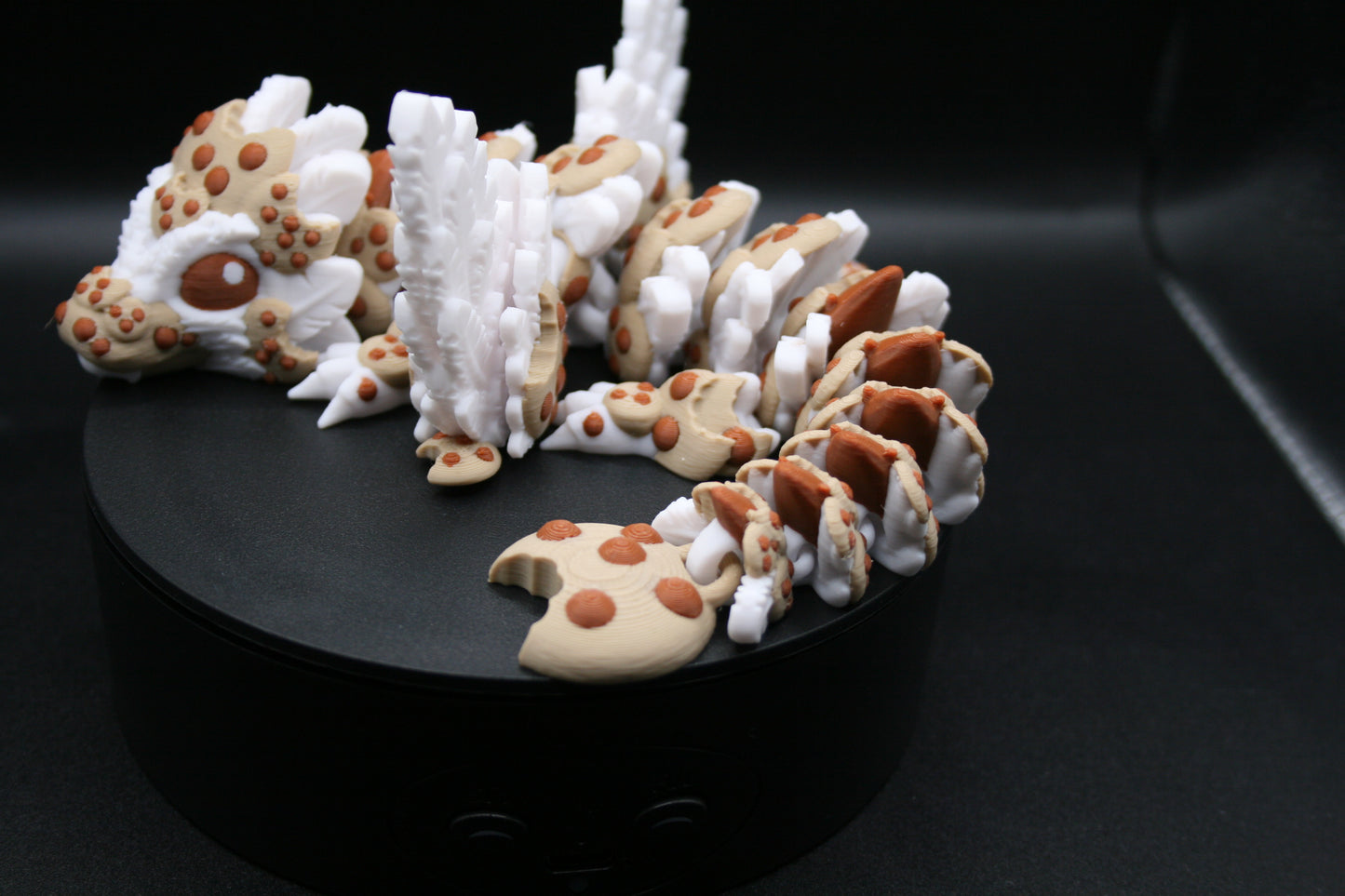 Chocolate Chip cookie dragon, 3d printed Milk Chocolate Cookies Articulated flexi fidget