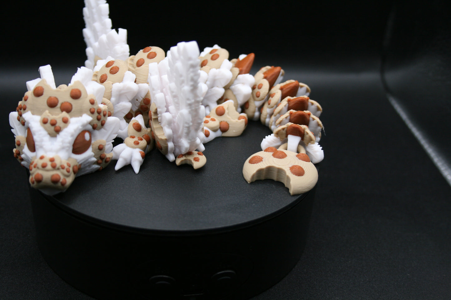 Chocolate Chip cookie dragon, 3d printed Milk Chocolate Cookies Articulated flexi fidget