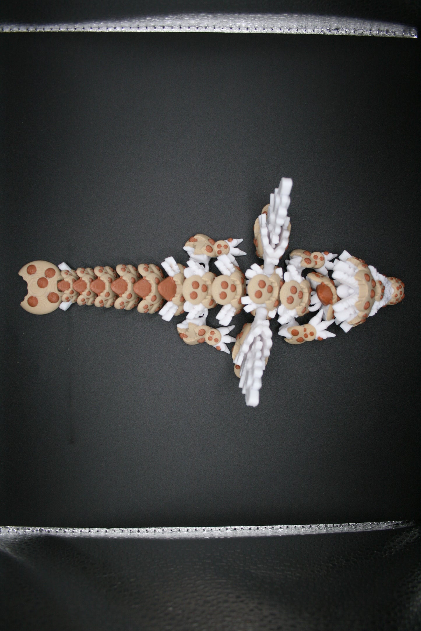 Chocolate Chip cookie dragon, 3d printed Milk Chocolate Cookies Articulated flexi fidget