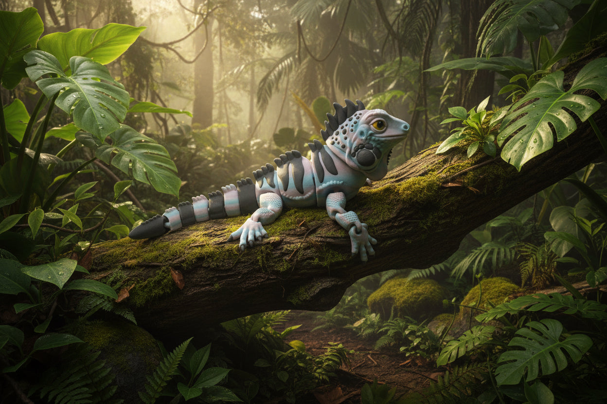 Poseable 3D Printed Iguana Reptile Figure