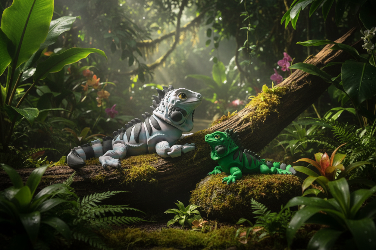 Poseable 3D Printed Iguana Reptile Figure