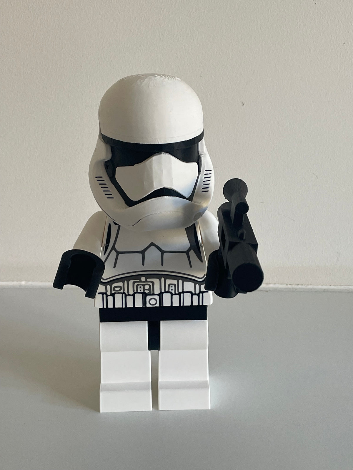 Large brick man Storm trooper 23cm Tall Figure Lego Inspired