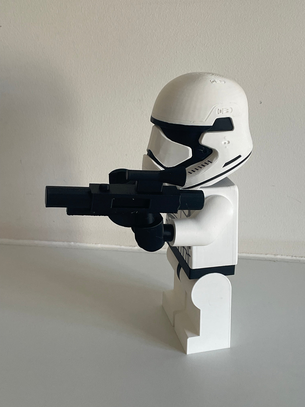Large brick man Storm trooper 23cm Tall Figure Lego Inspired