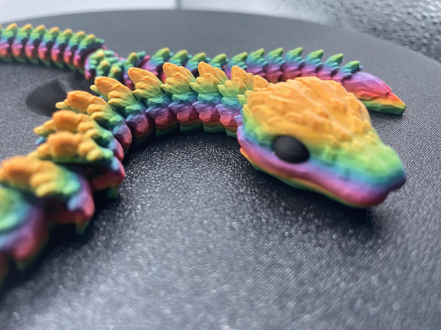 Articulated Crystal Rainbow Snake 3D printed colour Fantasy Decor