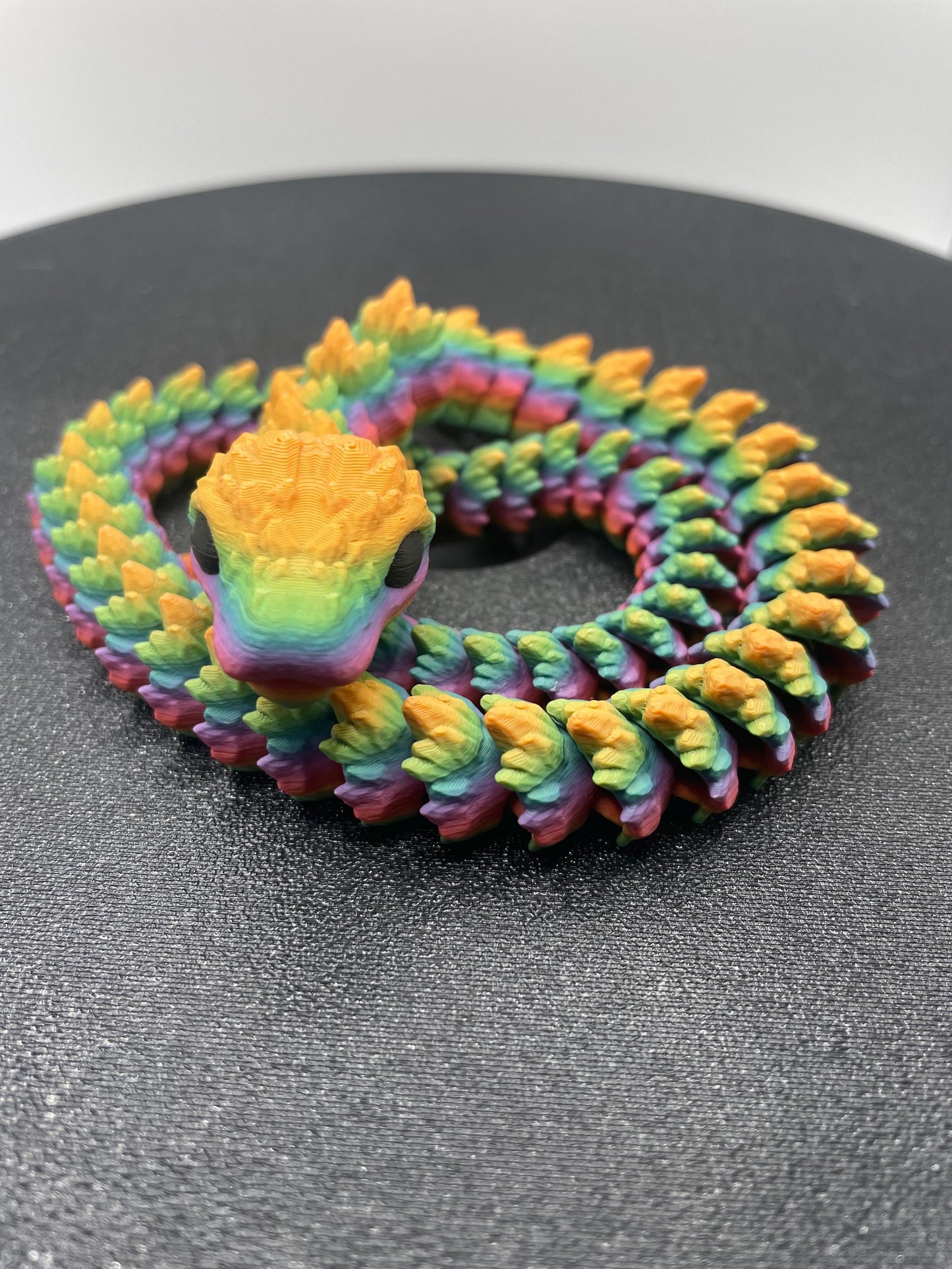 Articulated Crystal Rainbow Snake 3D printed colour Fantasy Decor