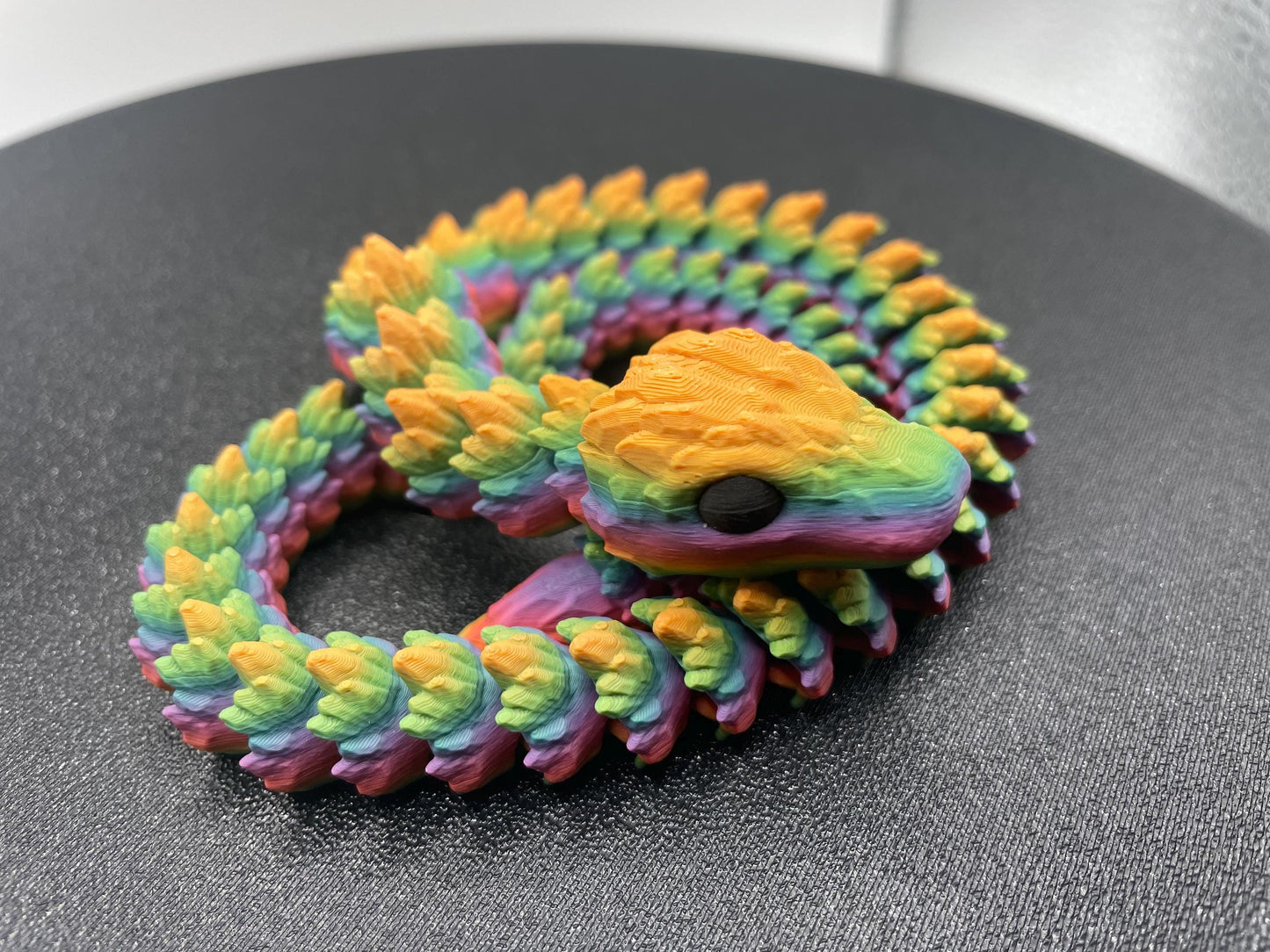 Articulated Crystal Rainbow Snake 3D printed colour Fantasy Decor